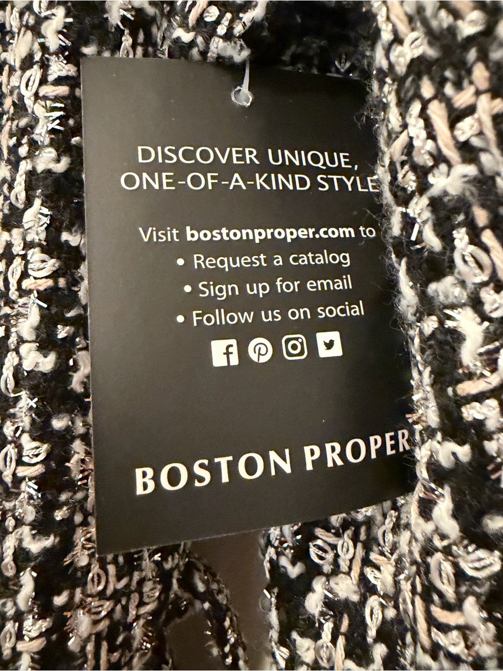 NWT Boston Proper Metallic Tweed Tie Waist Duster - Picture 15 of 16